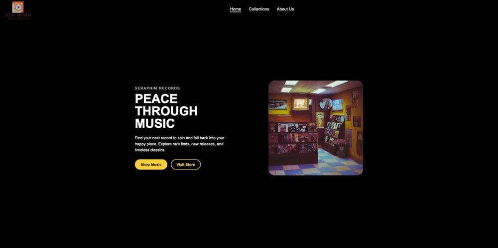 Seraphim Records, screenshot of the running interface
